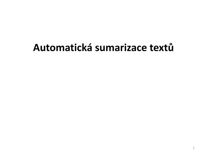 automatick s umarizace text