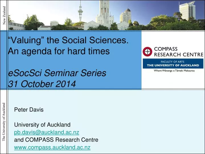 valuing the social sciences an agenda for hard times esocsci seminar series 31 october 2014