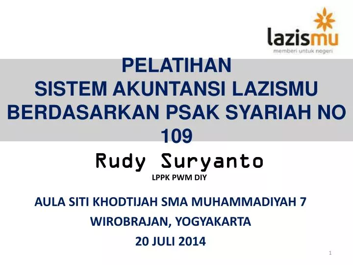 pelatihan sistem akuntansi lazismu berdasarkan psak syariah no 109