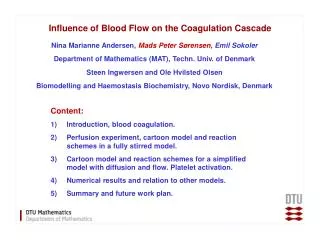 Influence of Blood Flow on the Coagulation Cascade