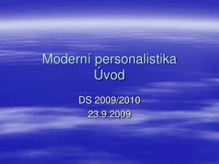 modern personalistika vod