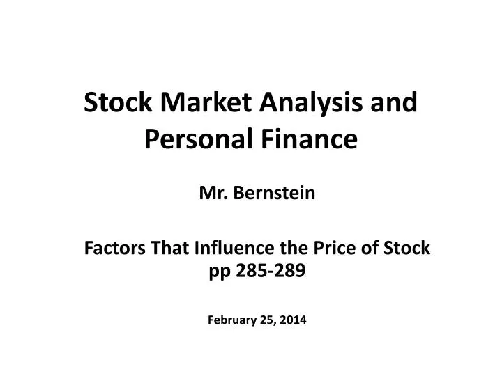 stock market analysis and personal finance