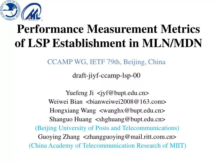 performance measurement metrics of lsp establishment in mln mdn