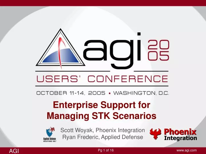 enterprise support for managing stk scenarios