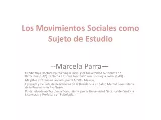 los movimientos sociales como sujeto de estudio