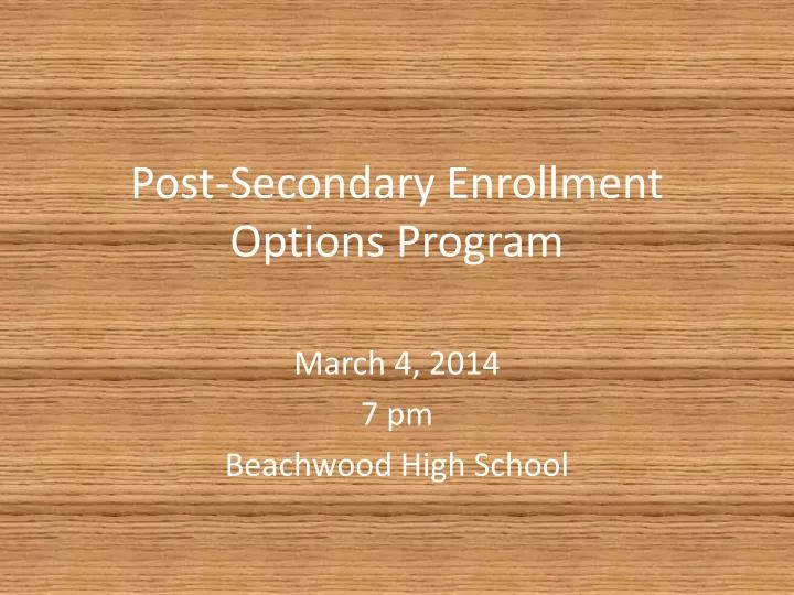 post secondary enrollment options program