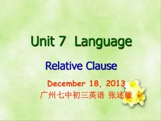 Unit 7 Language