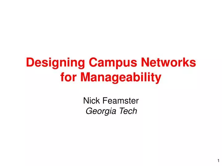 designing campus networks for manageability