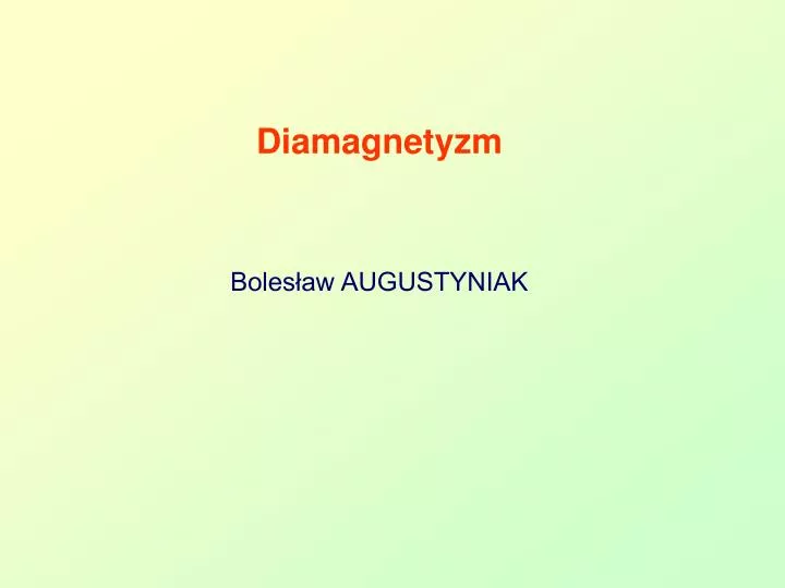 diamagnetyzm