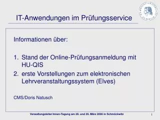 it anwendungen im pr fungsservice