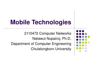 Mobile Technologies