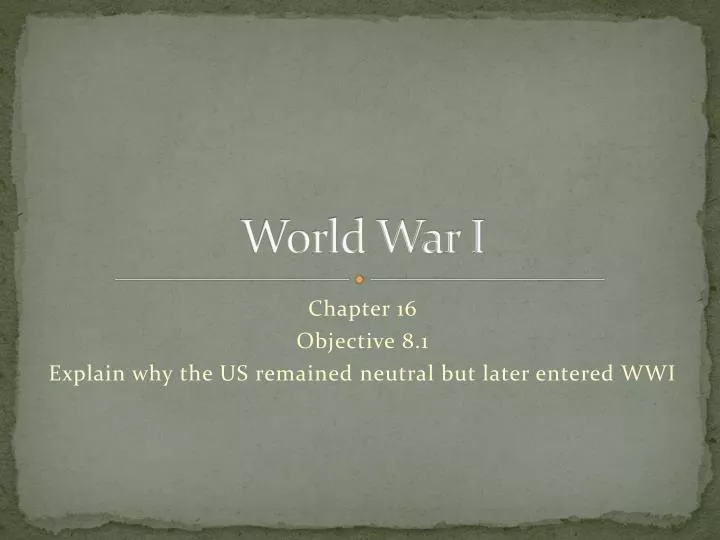 world war i