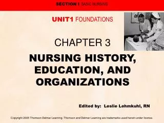 NURSING HISTORY, EDUCATION, AND ORGANIZATIONS Edited by: Leslie Lehmkuhl, RN