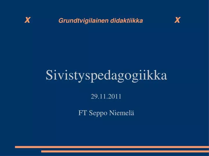 sivistyspedagogiikka 29 11 2011 ft seppo niemel