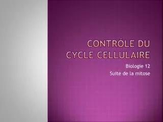 contr le du cycle cellulaire