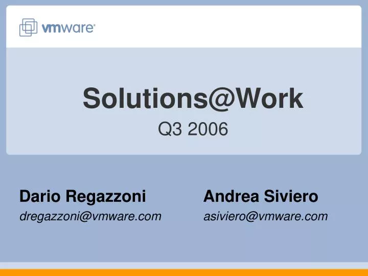 solutions@work q3 2006