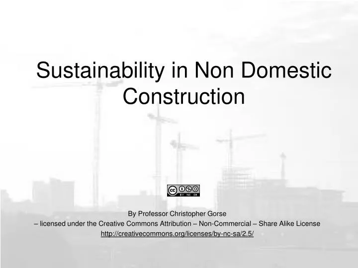 sustainability in non domestic construction