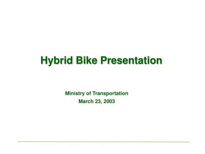 hybrid bike presentation
