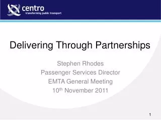 Delivering Through Partnerships