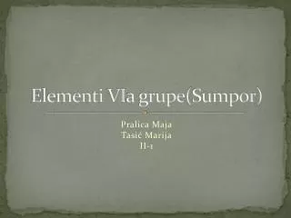 elementi vi a grupe sumpor