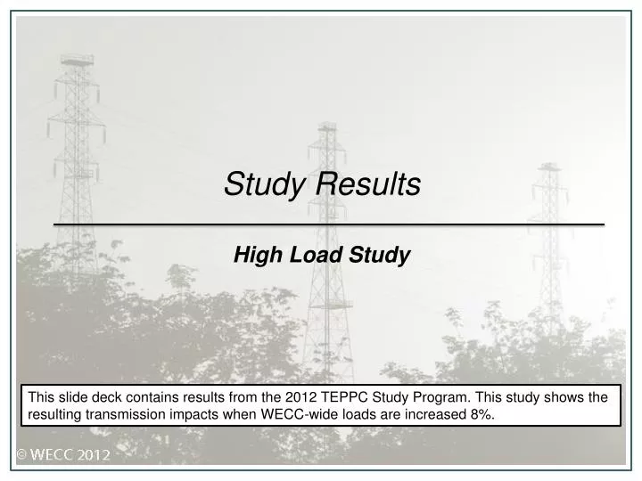 study results high load study