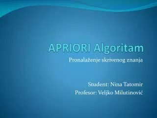 apriori algoritam