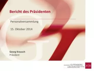 bericht des pr sidenten