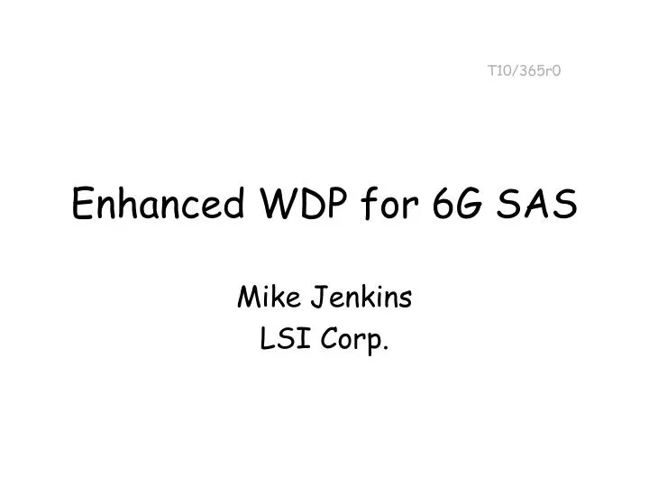 enhanced wdp for 6g sas