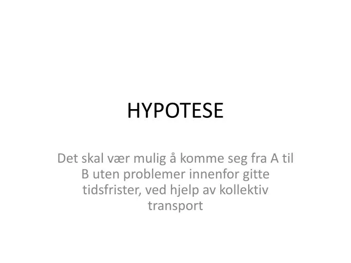 hypotese