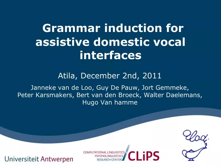grammar induction for assistive domestic vocal interfaces