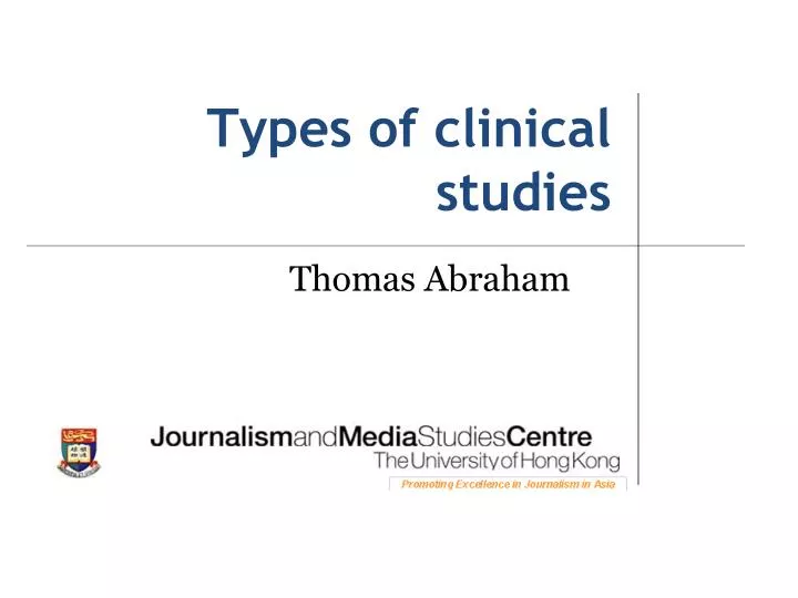 types of clinical studies