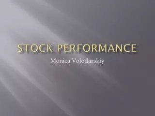 stock performance