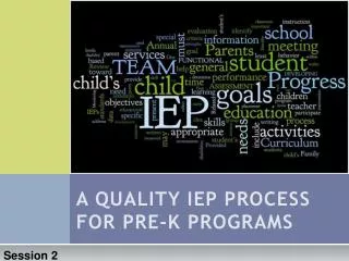 A QUALITY IEP PROCESS FOR PRE-K PROGRAMS