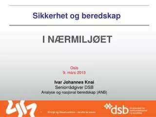 sikkerhet og beredskap