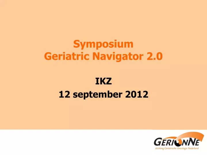 symposium geriatric navigator 2 0