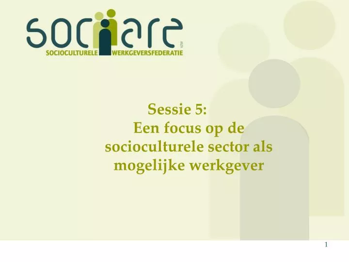 sessie 5 een focus op de socioculturele sector als mogelijke werkgever
