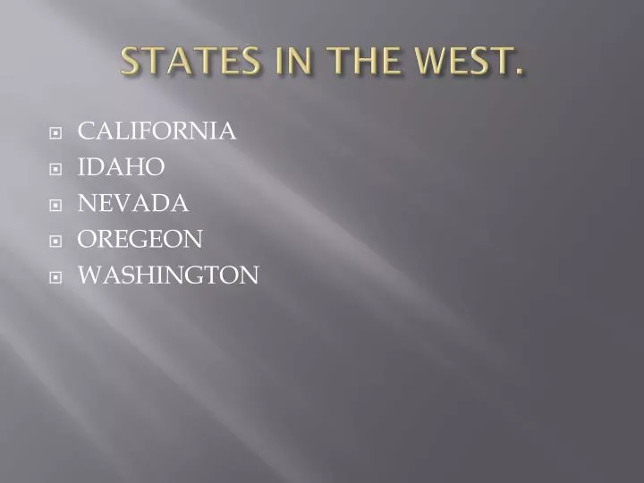 states in the west