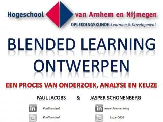 blended learning ontwerpen
