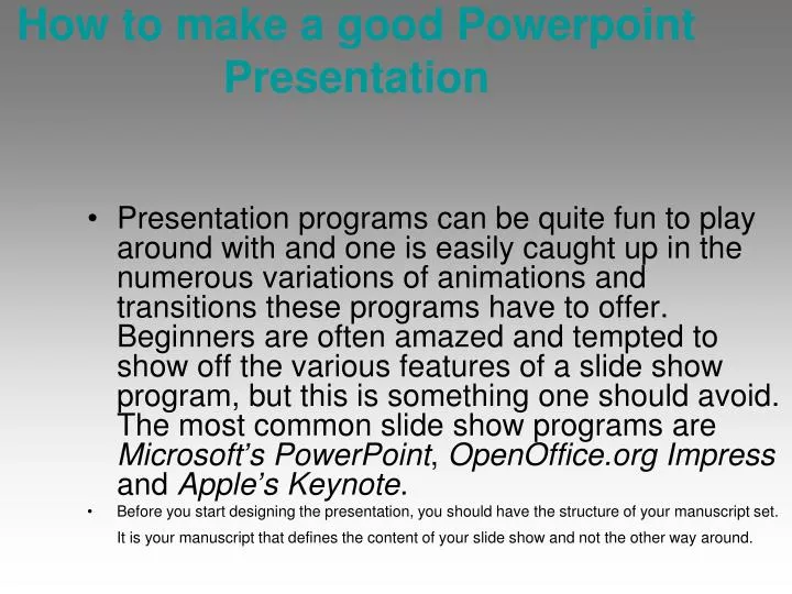 how to make a good powerpoint presentation