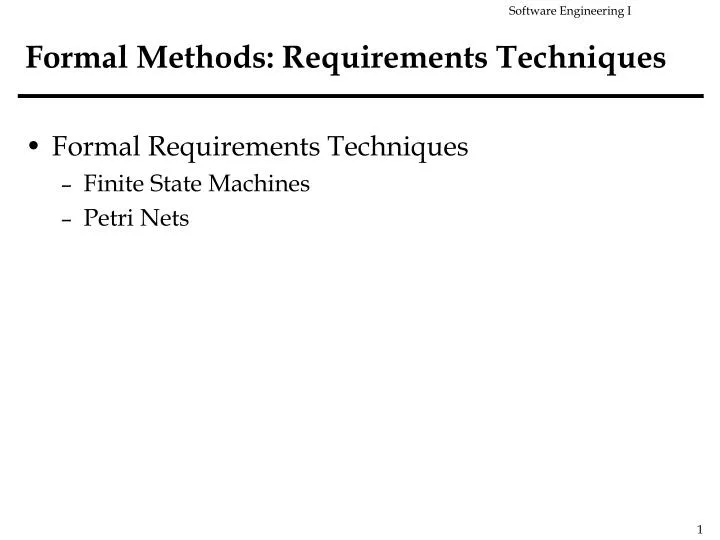formal methods requirements techniques