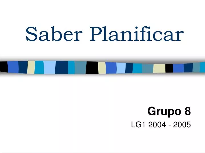 saber planificar