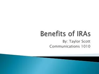 Benefits of IRAs