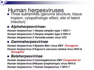 Human herpesviruses