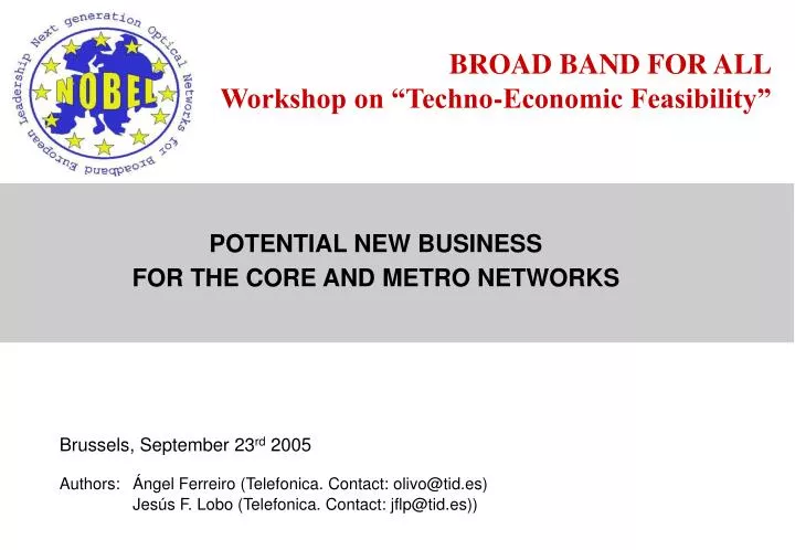 broad band for all workshop on techno economic feasibility