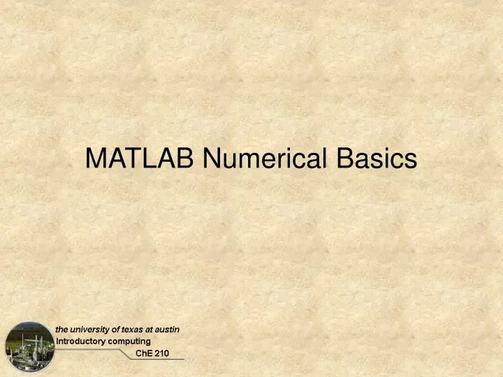 matlab numerical basics