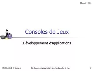 consoles de jeux