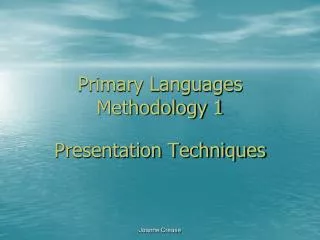 Primary Languages Methodology 1