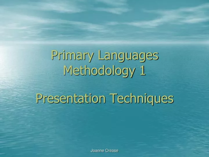 primary languages methodology 1