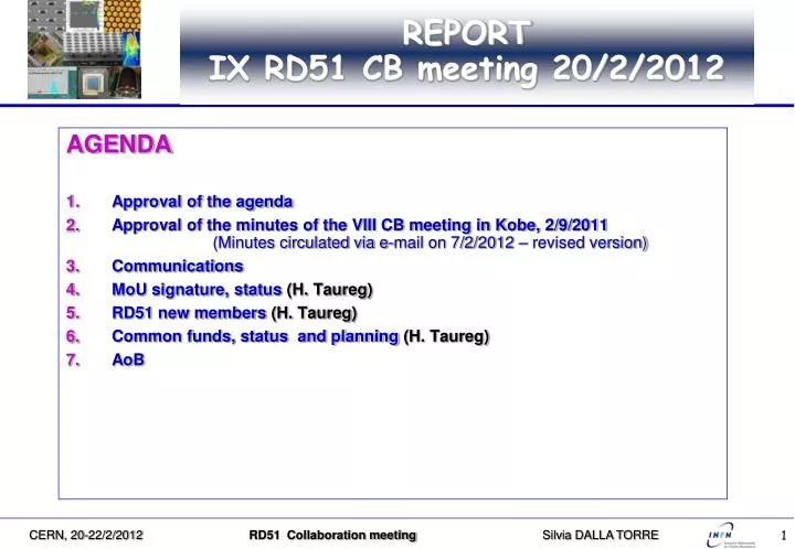 report ix rd51 cb meeting 20 2 2012