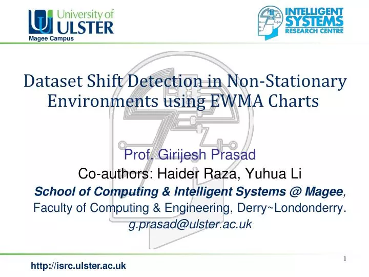 dataset shift detection in non stationary environments using ewma charts